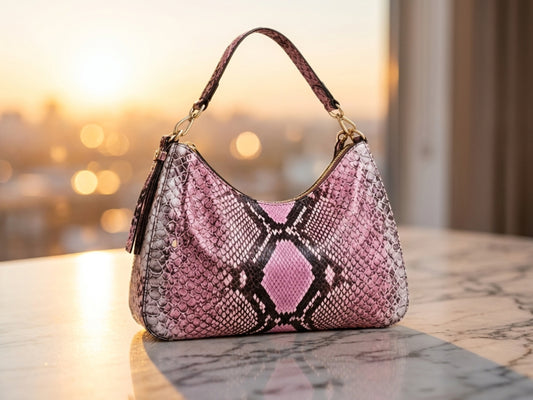 Pink Python Hobo Purse