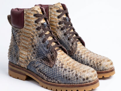 Multi-Color Snakeskin Python Leather Boots