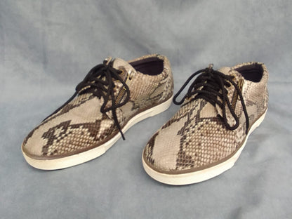 Genuine Python Snakeskin Sneakers: Exotic Snake Skin Casual Footwear