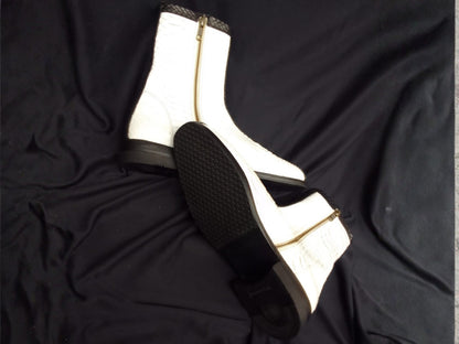 White Python Snakeskin Ankle Boots