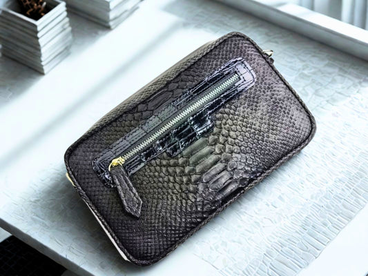Snakeskin Shoulder Clutch Bag for Men
