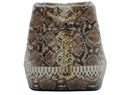 Drawstring Bucket Bag - Python Jacket by LFM Fashion