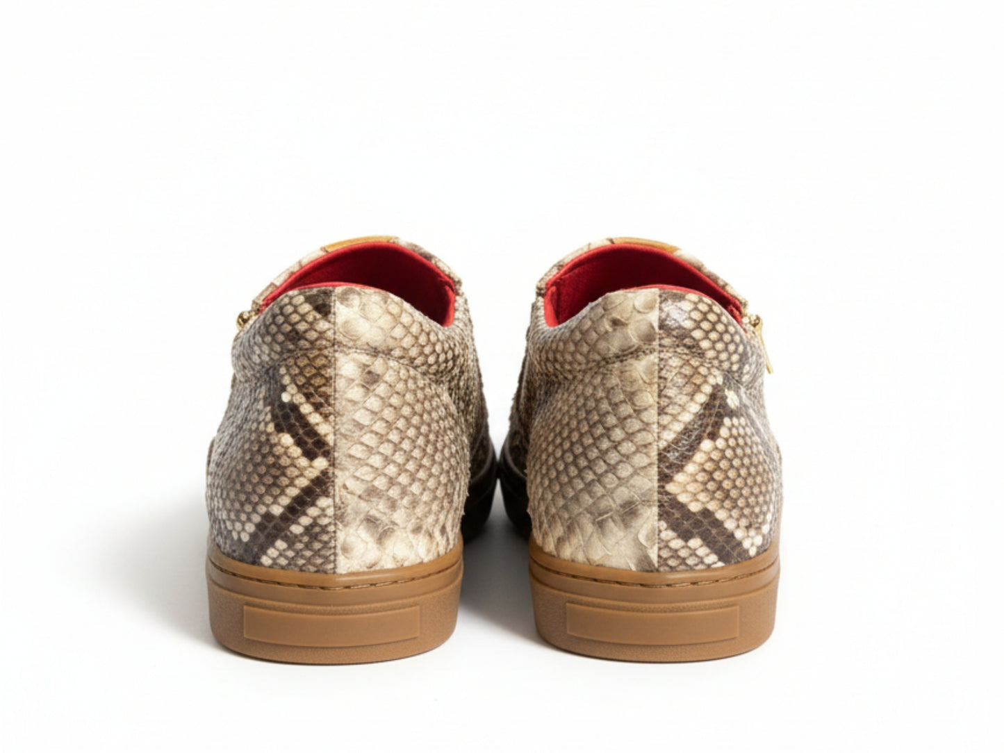 Genuine Python Snakeskin Shoes: Handmade Real Exotic Leather Sneakers