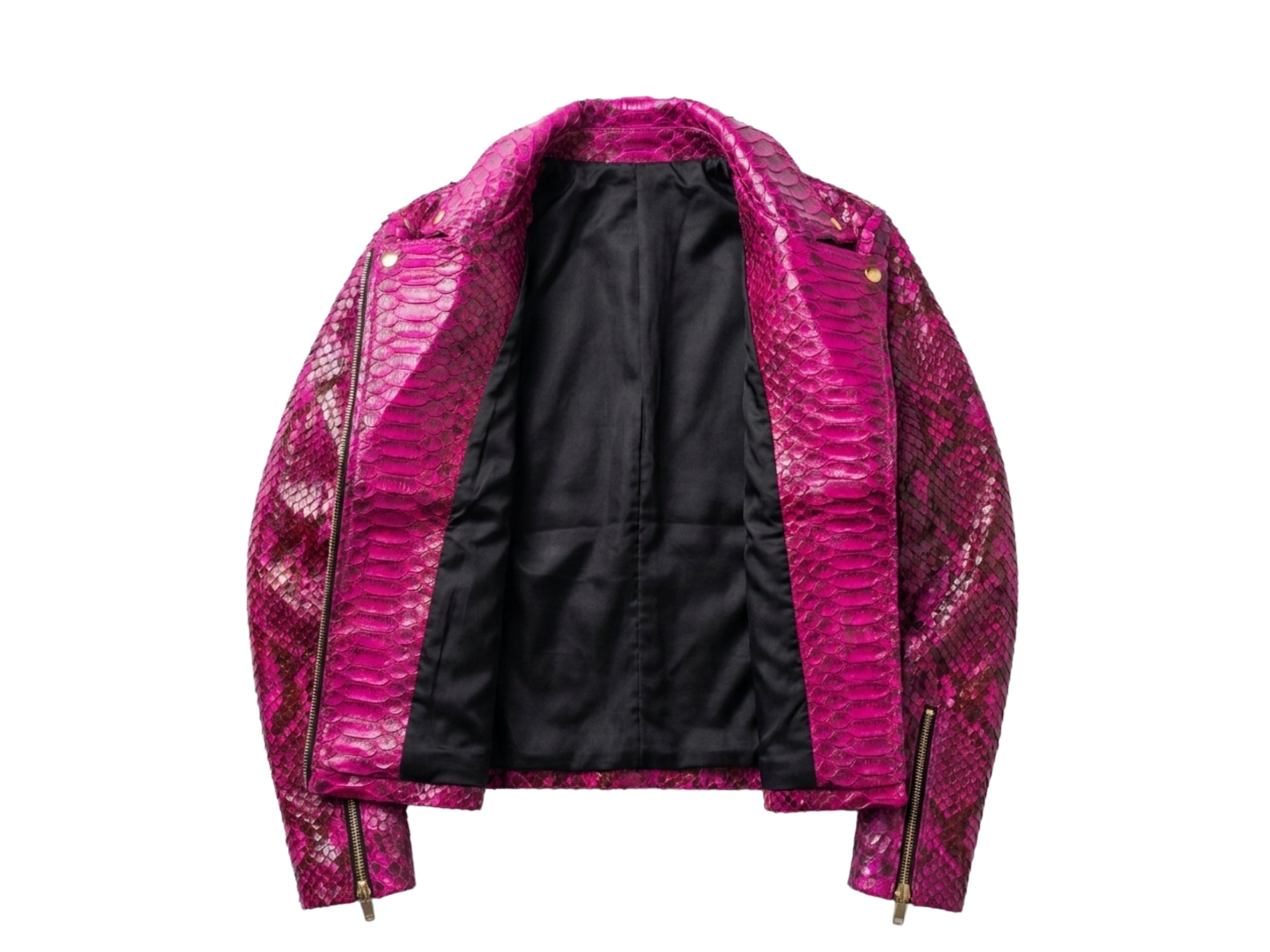 Pink Python Snakeskin Leather Jacket – LFM Fashion