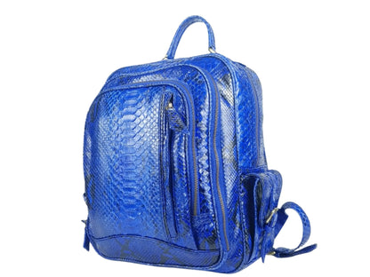 Blue Snakeskin Backpack