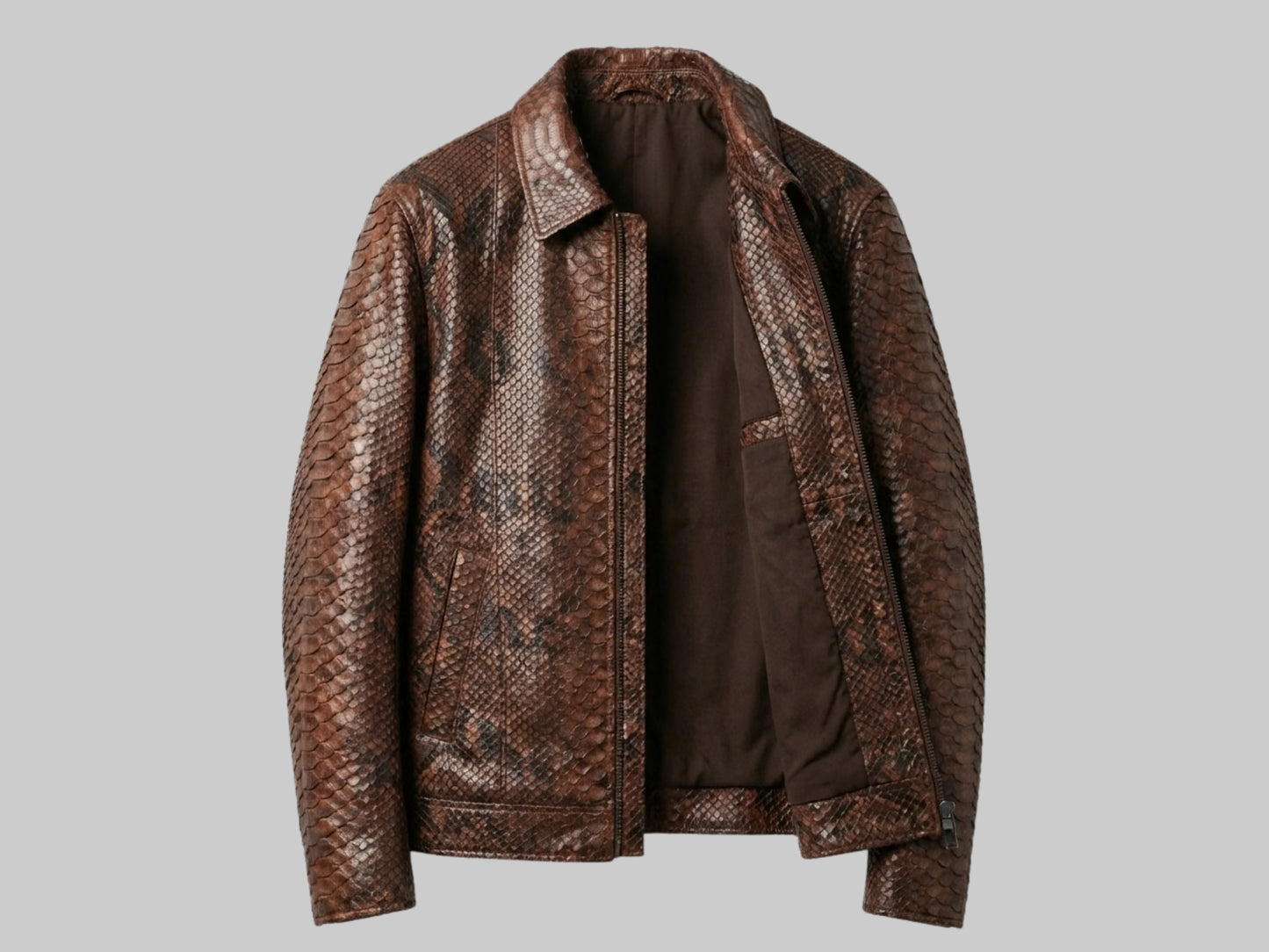 Brown Exotic Python Snakeskin Jacket
