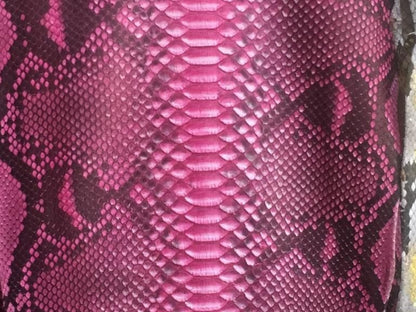 Pink Burgundy Python Snakeskin Leather Jacket
