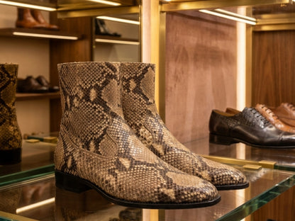 Men’s Genuine Python Snakeskin Boots | Real Python Dress Shoes for Men