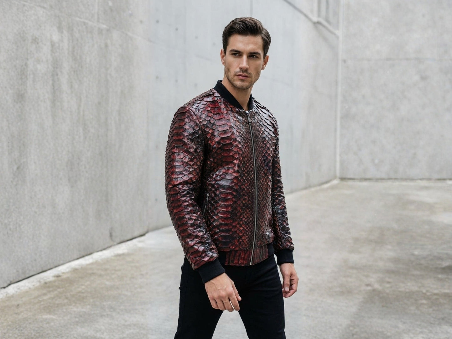 King Scales Snakeskin Bomber Jacket