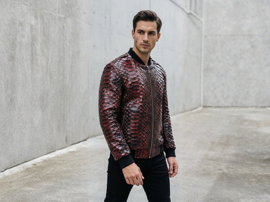 King Scales Snakeskin Bomber Jacket