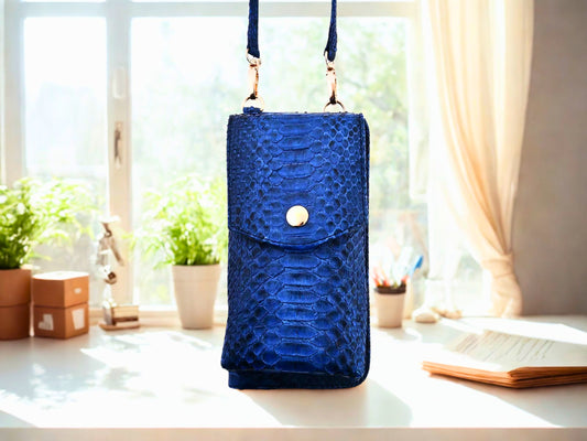 Cell Phone Case Crossbody Wallet Purse - Blue color