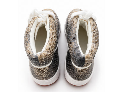 Multi Color Python Snakeskin Leather High-Top Sneakers
