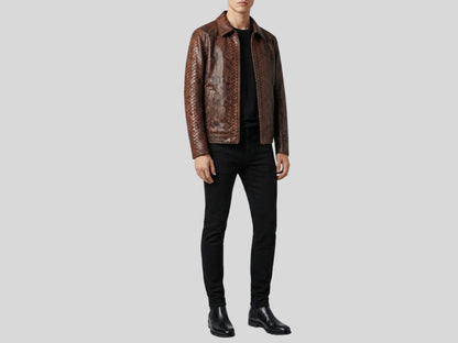 Brown Exotic Python Snakeskin Jacket