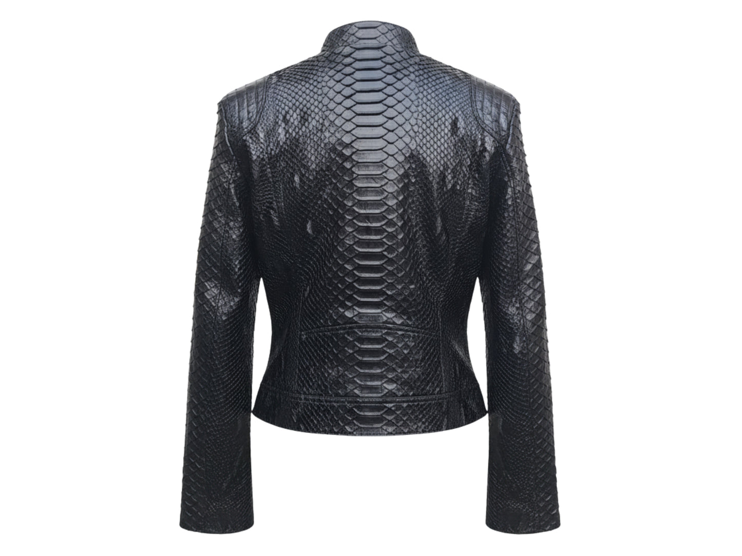Genuine Python Snakeskin Women Biker Jacket