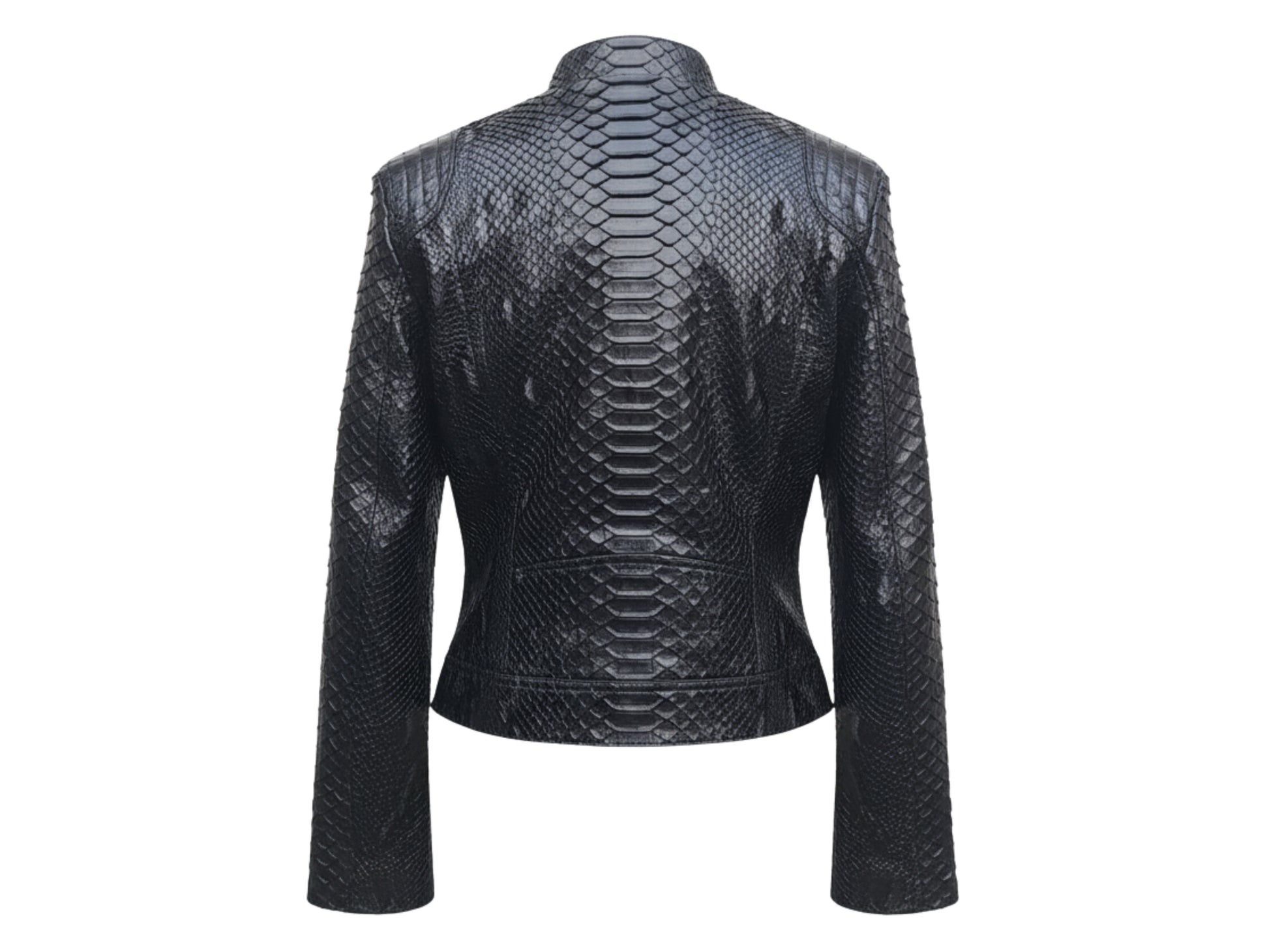 Genuine Python Snakeskin Women Biker Jacket