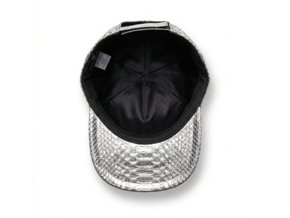 Metallic Silver & Gold Genuine Python Snakeskin Hat