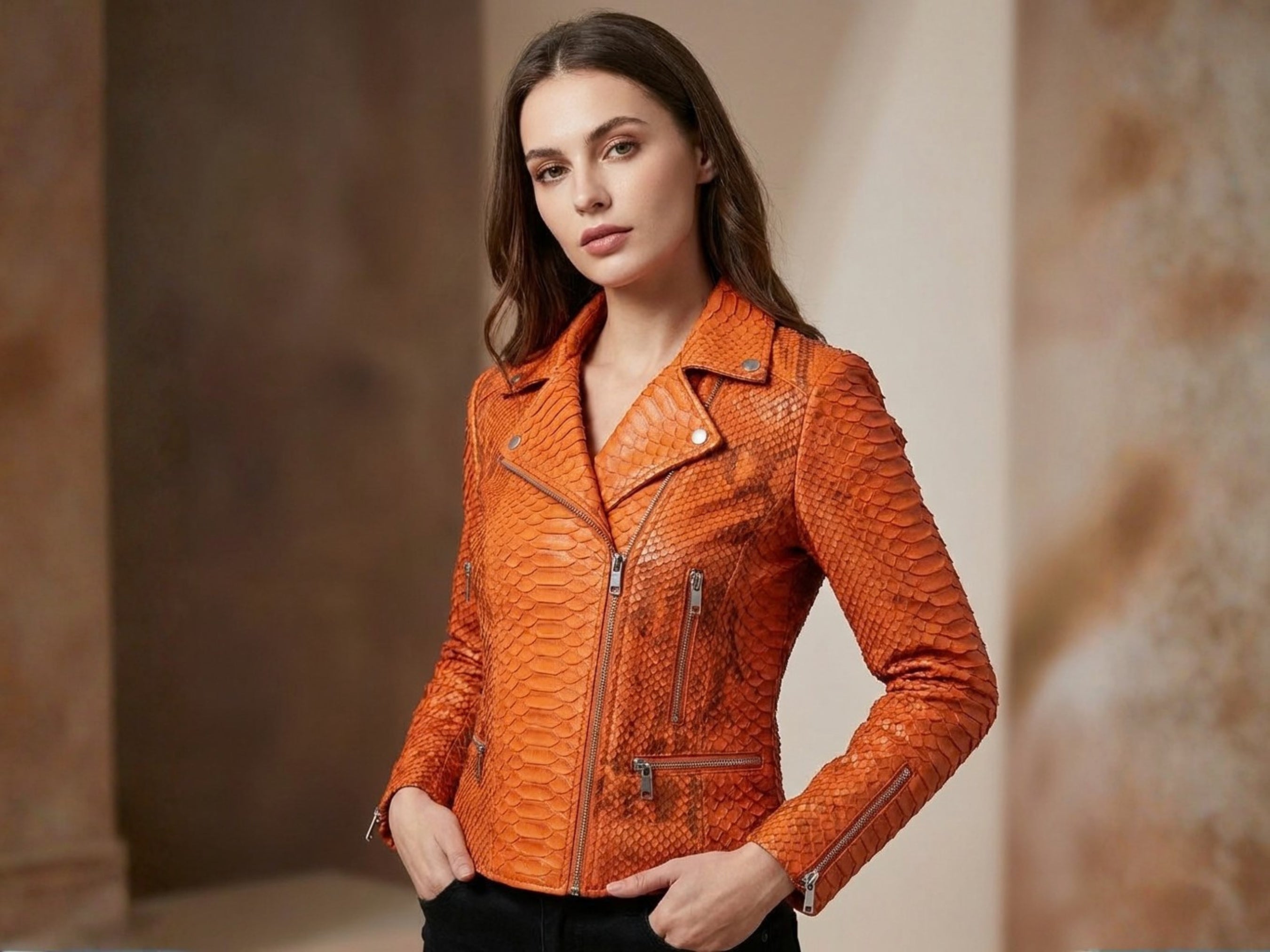 Explore Luxurious Python Jackets & Snakeskin Blazers for Women Now!