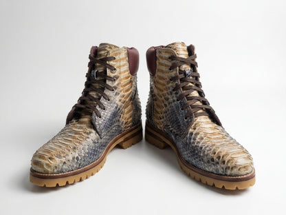 Multi-Color Snakeskin Python Leather Boots
