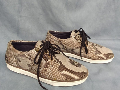Genuine Python Snakeskin Sneakers: Exotic Snake Skin Casual Footwear