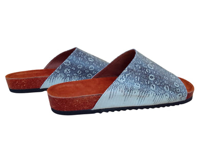 Lizard Skin Slide Leather Sandals - 4