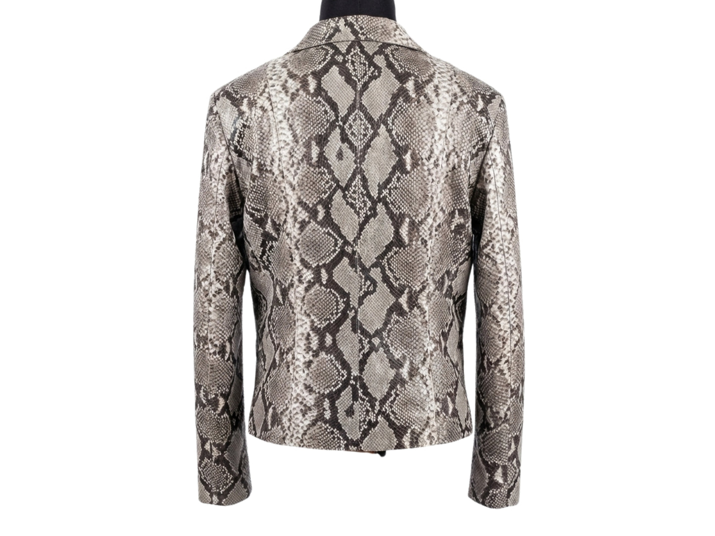 Genuine Python Snakeskin Suit Set | Natural Gray Leather Blazer & Pants