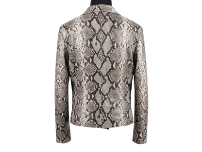 Genuine Python Snakeskin Suit Set | Natural Gray Leather Blazer & Pants