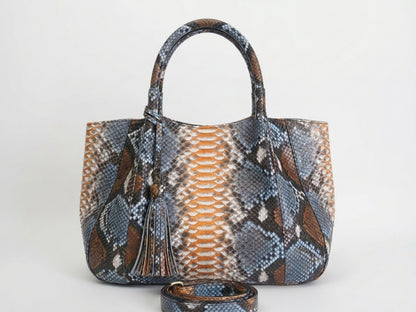 Soft Python Snakeskin Tote Leather Bag