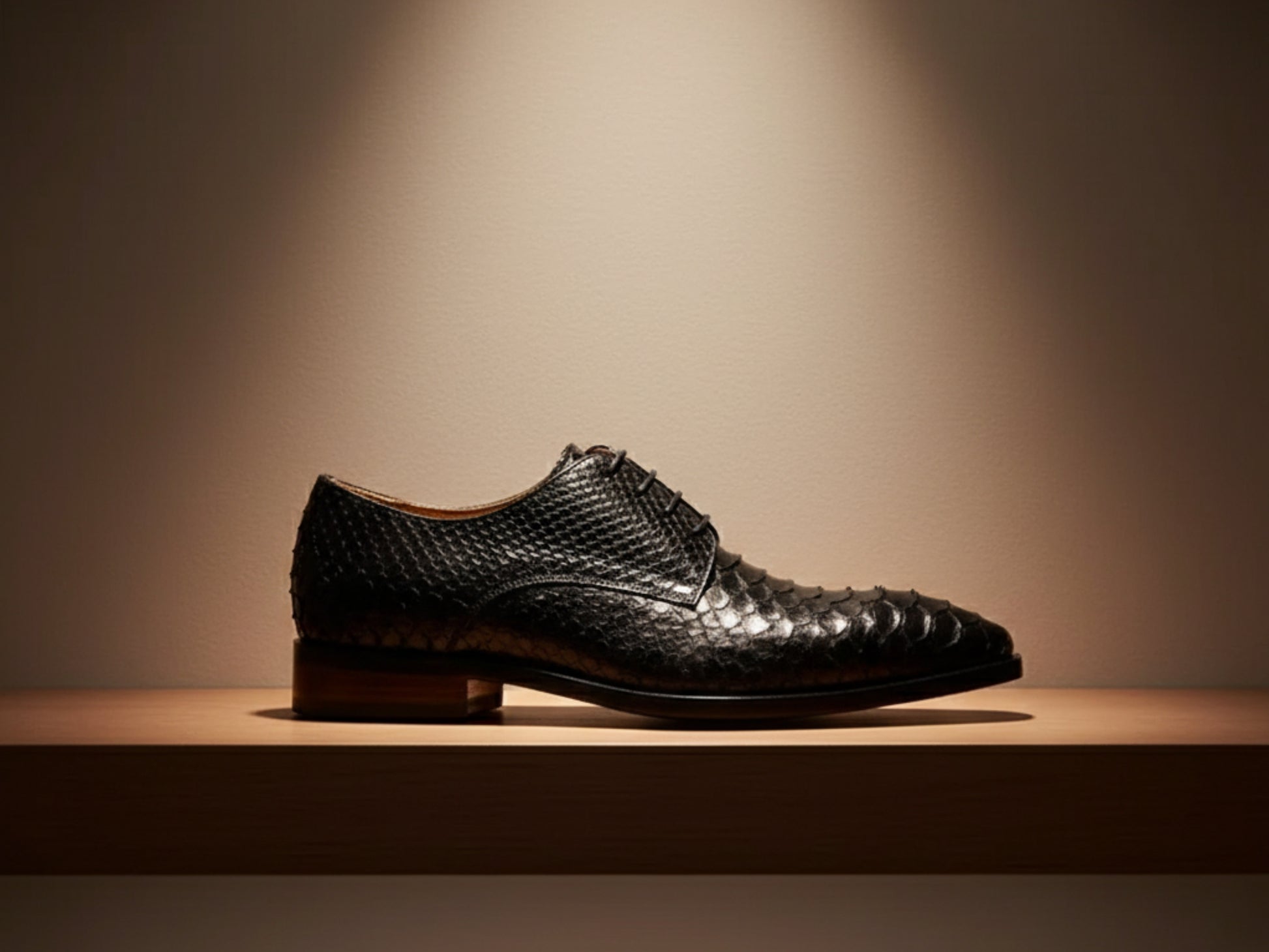 Genuine Black Python Snakeskin Oxford Shoes for Men: Handmade Exotic Leather Dress Shoes