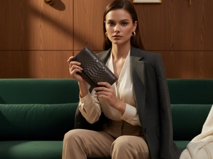 Luxury Genuine Python Snakeskin Wallet for Women: Exotic Skin Purse Gift