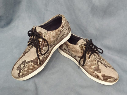 Genuine Python Snakeskin Sneakers: Exotic Snake Skin Casual Footwear
