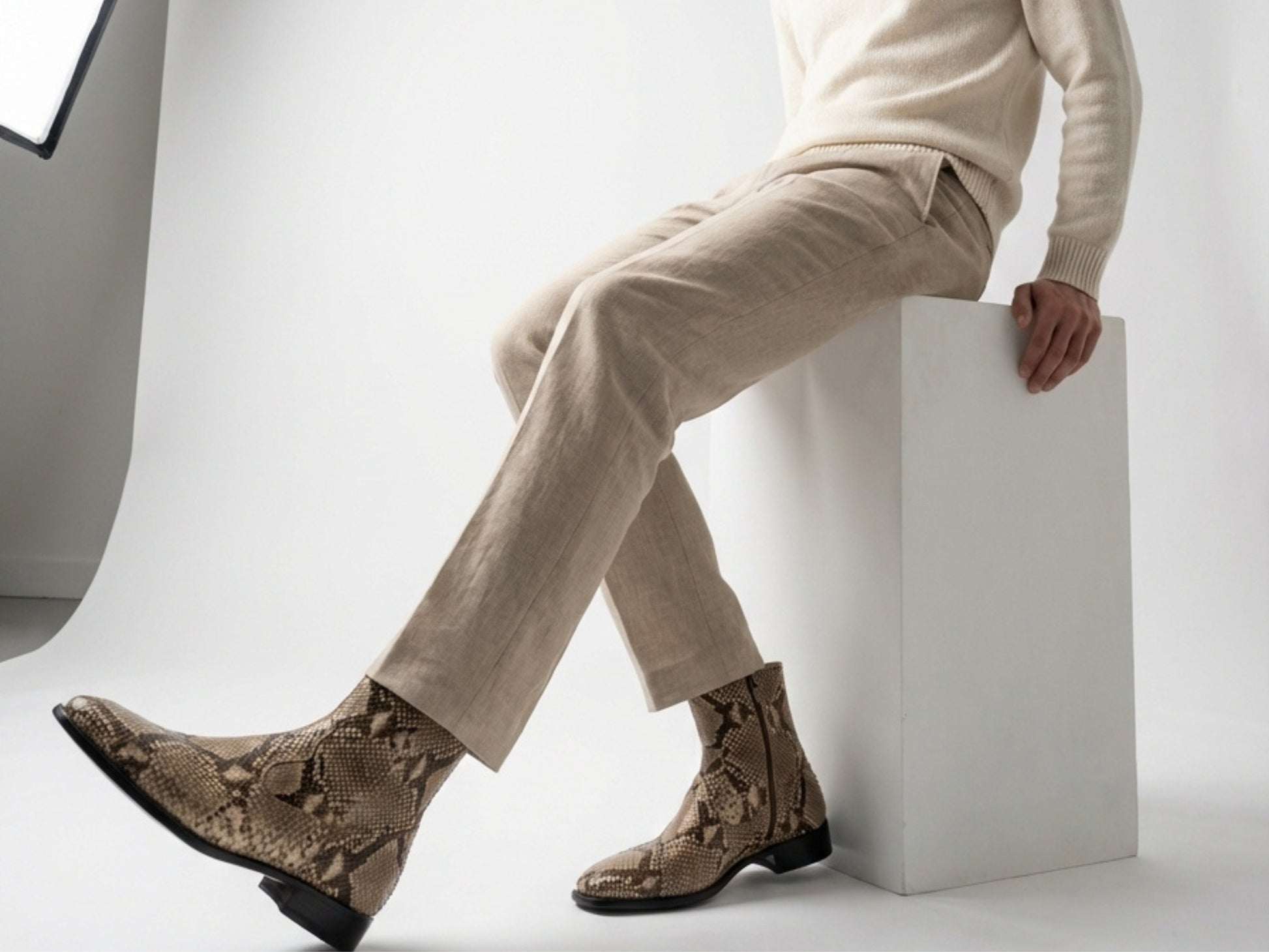 Men’s Genuine Python Snakeskin Boots | Real Python Dress Shoes for Men