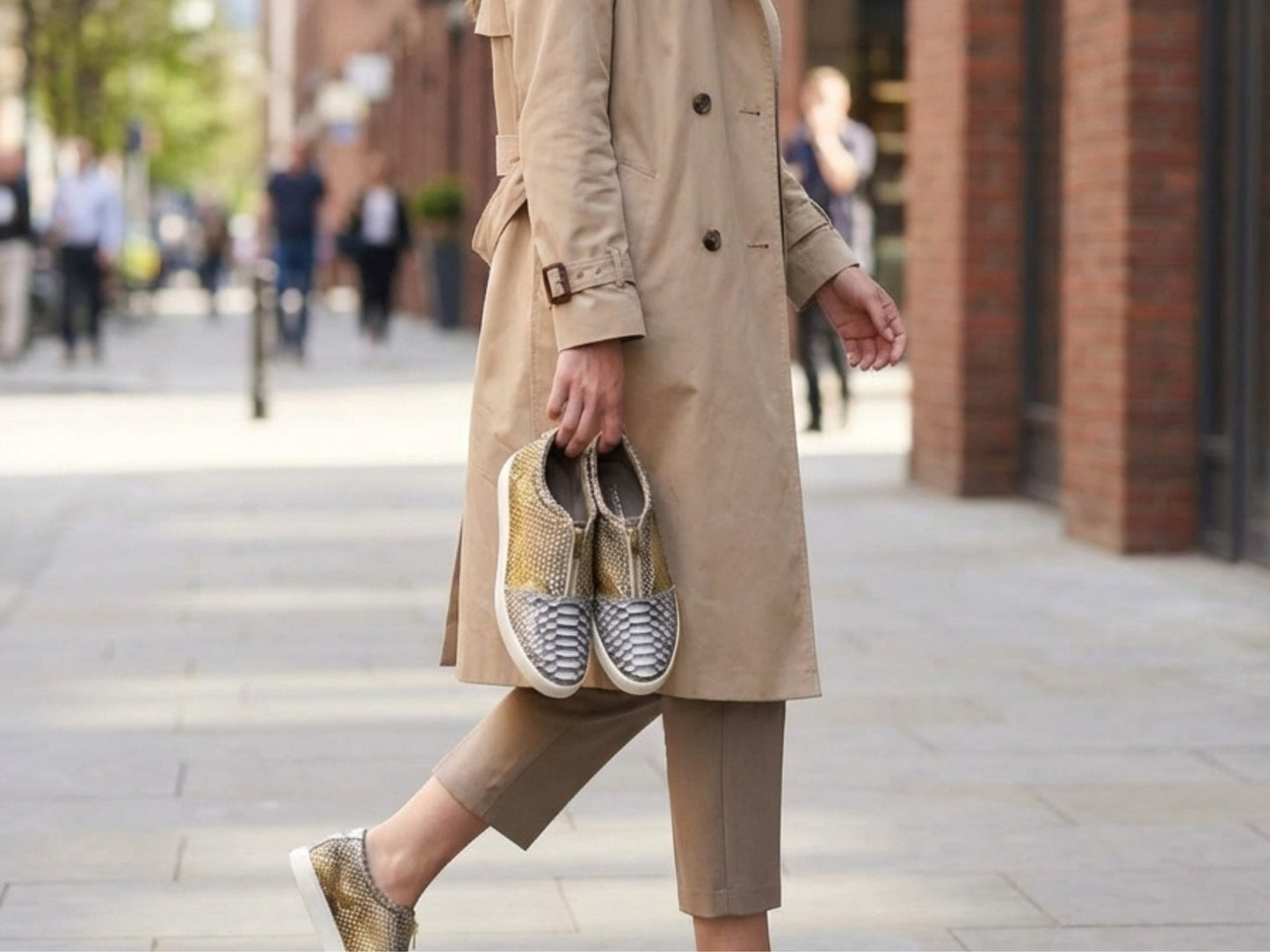 Genuine Python Snakeskin Zipper Loafers for Women