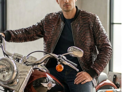 King Scales Snakeskin Bomber Jacket