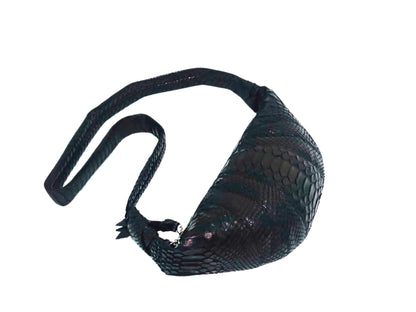 Snakeskin Leather Croissant Bag - 1