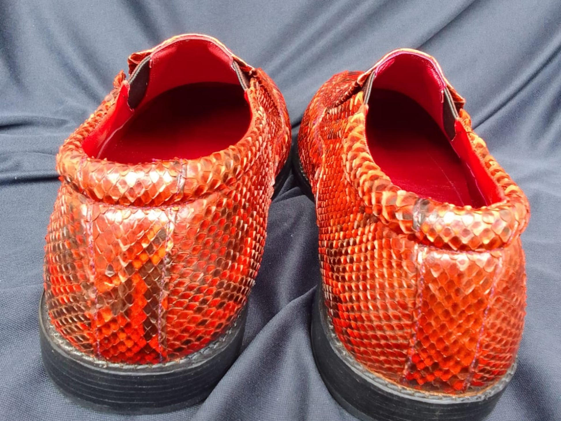 Terra Cotta Genuine Python Snakeskin Men’s Oxford Shoes