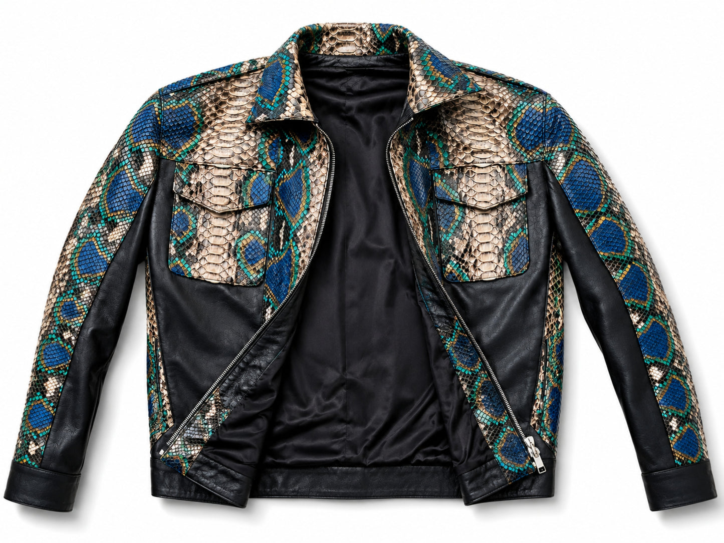 Multi Color Python Snakeskin Jacket