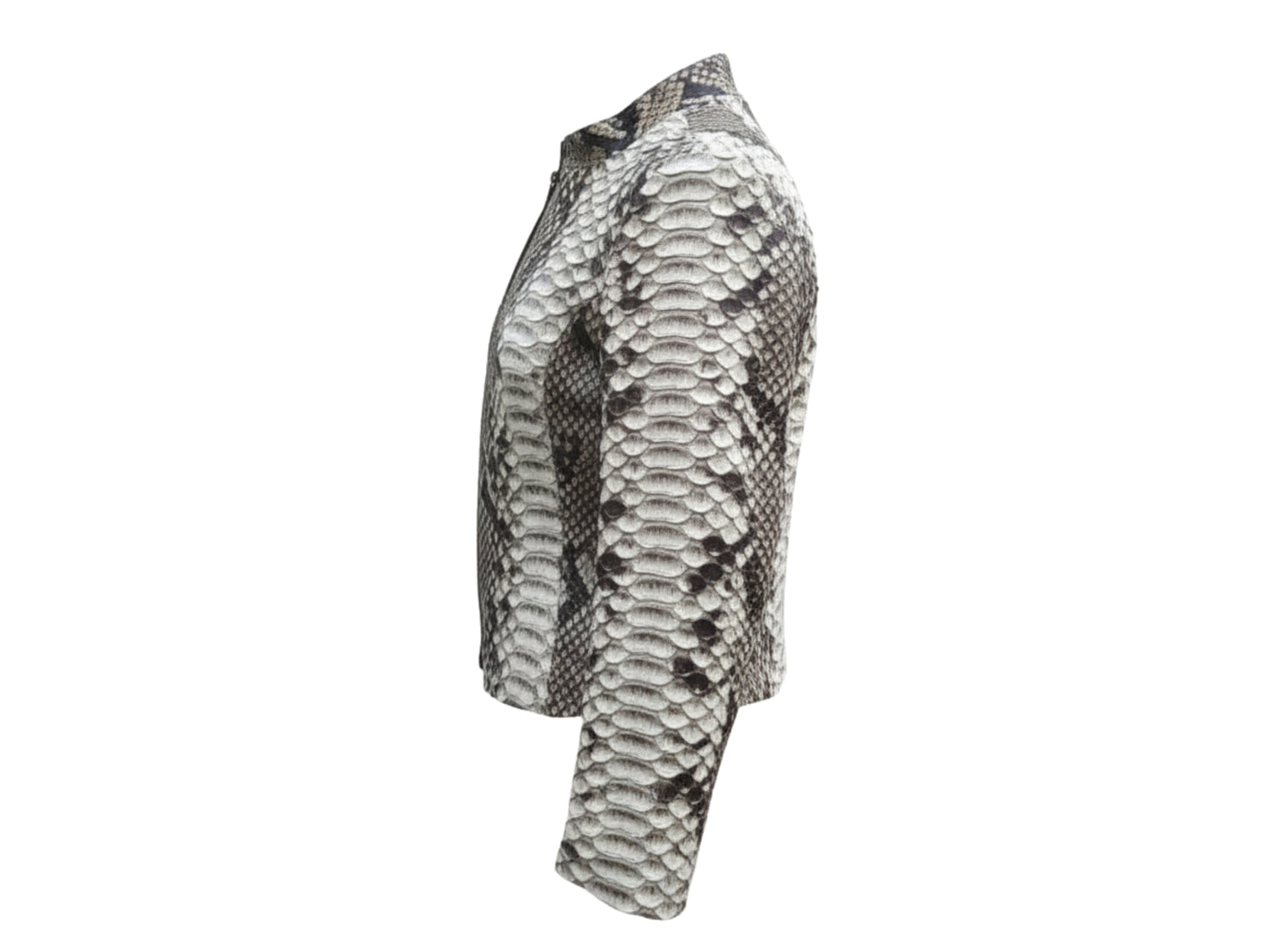 Genuine Python Snakeskin Women Biker Jacket: Real Exotic Zip Up Leather Jackets