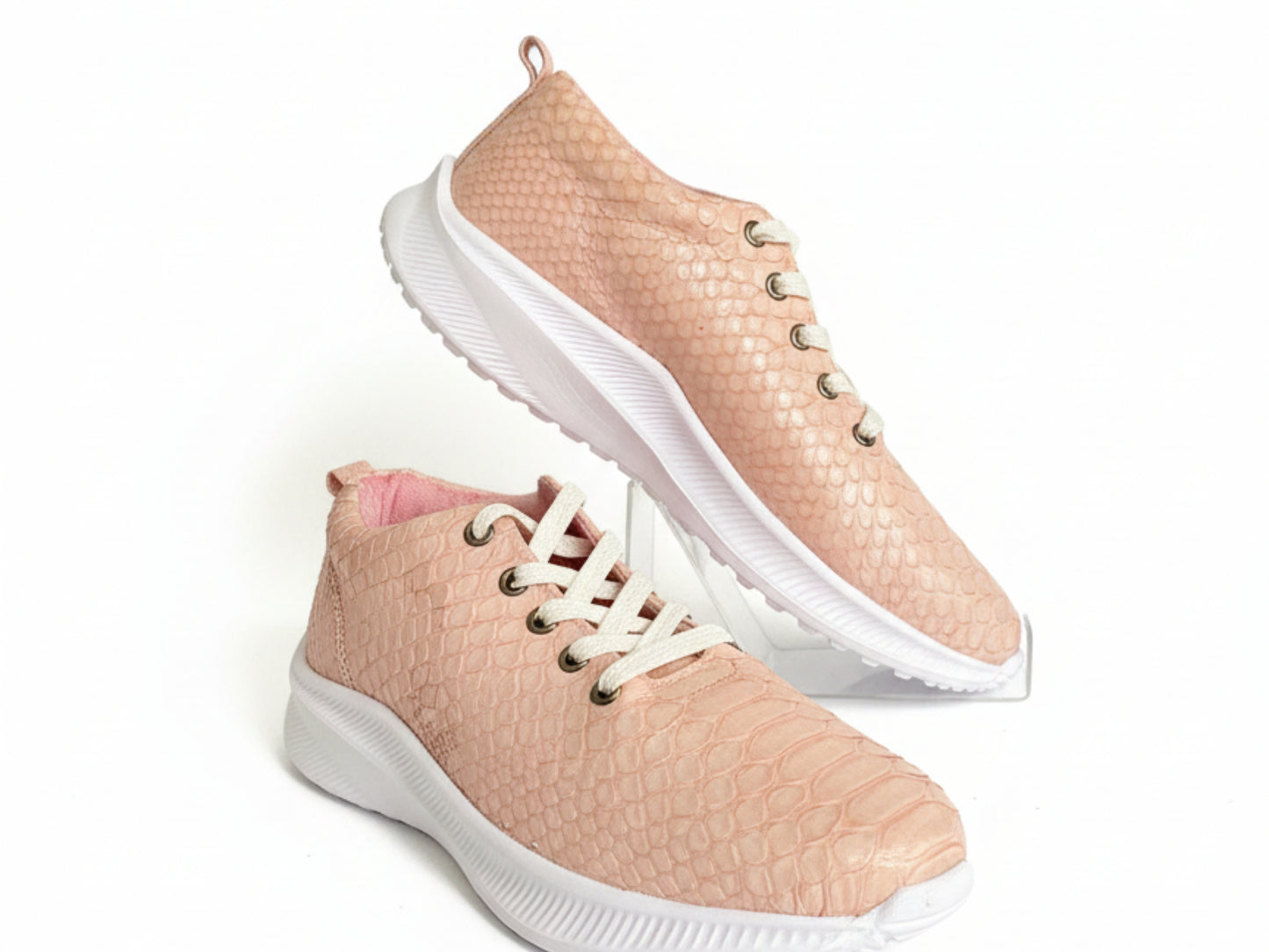 Handmade Python Leather Sneakers: Genuine Snakeskin Casual Shoes 