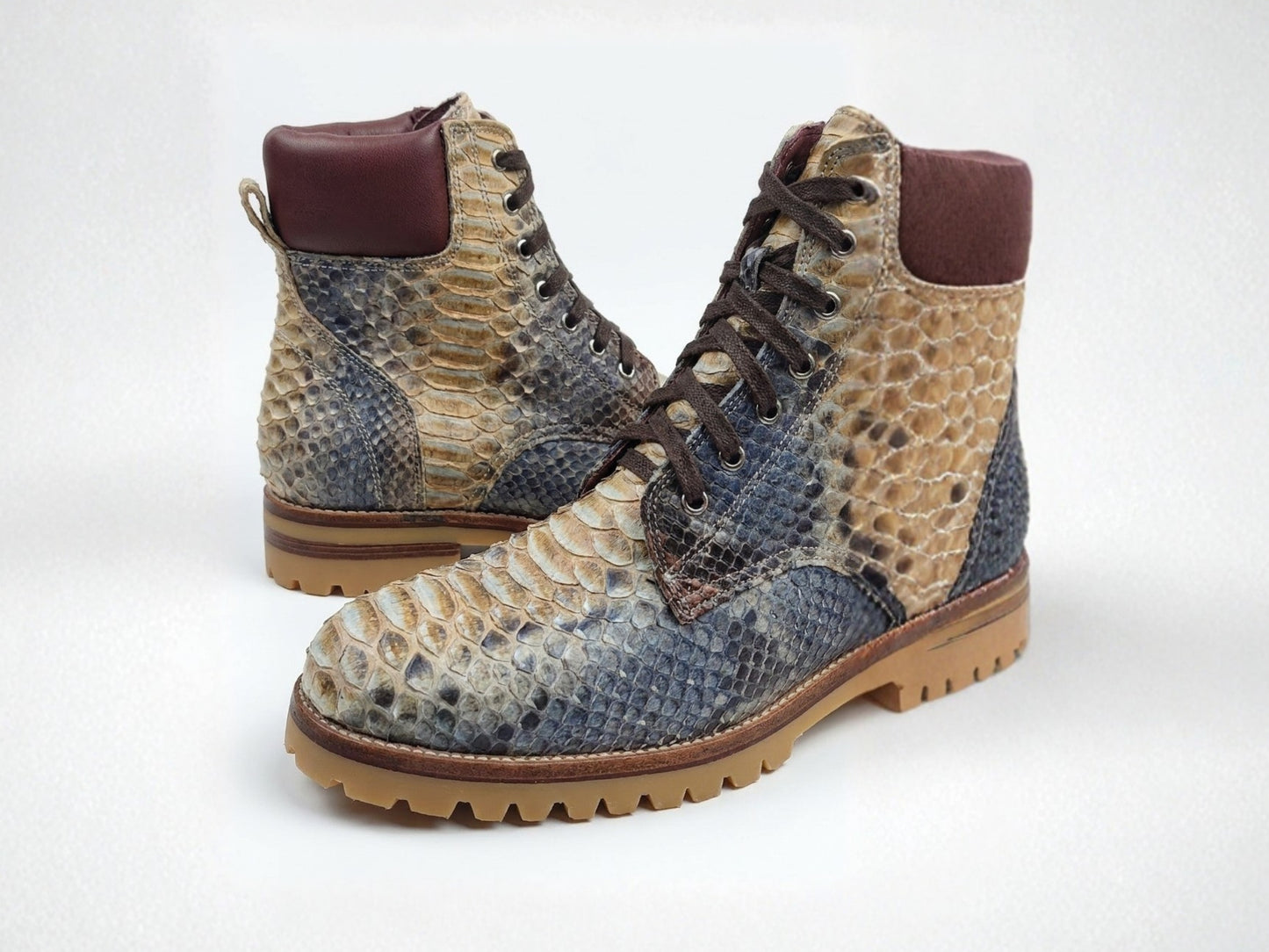 Multi-Color Snakeskin Python Leather Boots