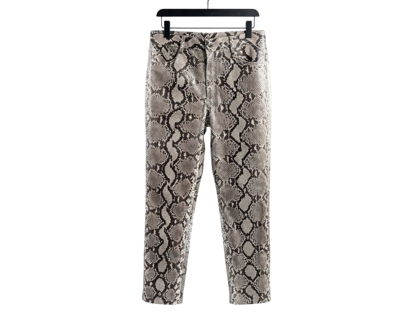 Genuine Python Snakeskin Suit Set | Natural Gray Leather Blazer & Pants