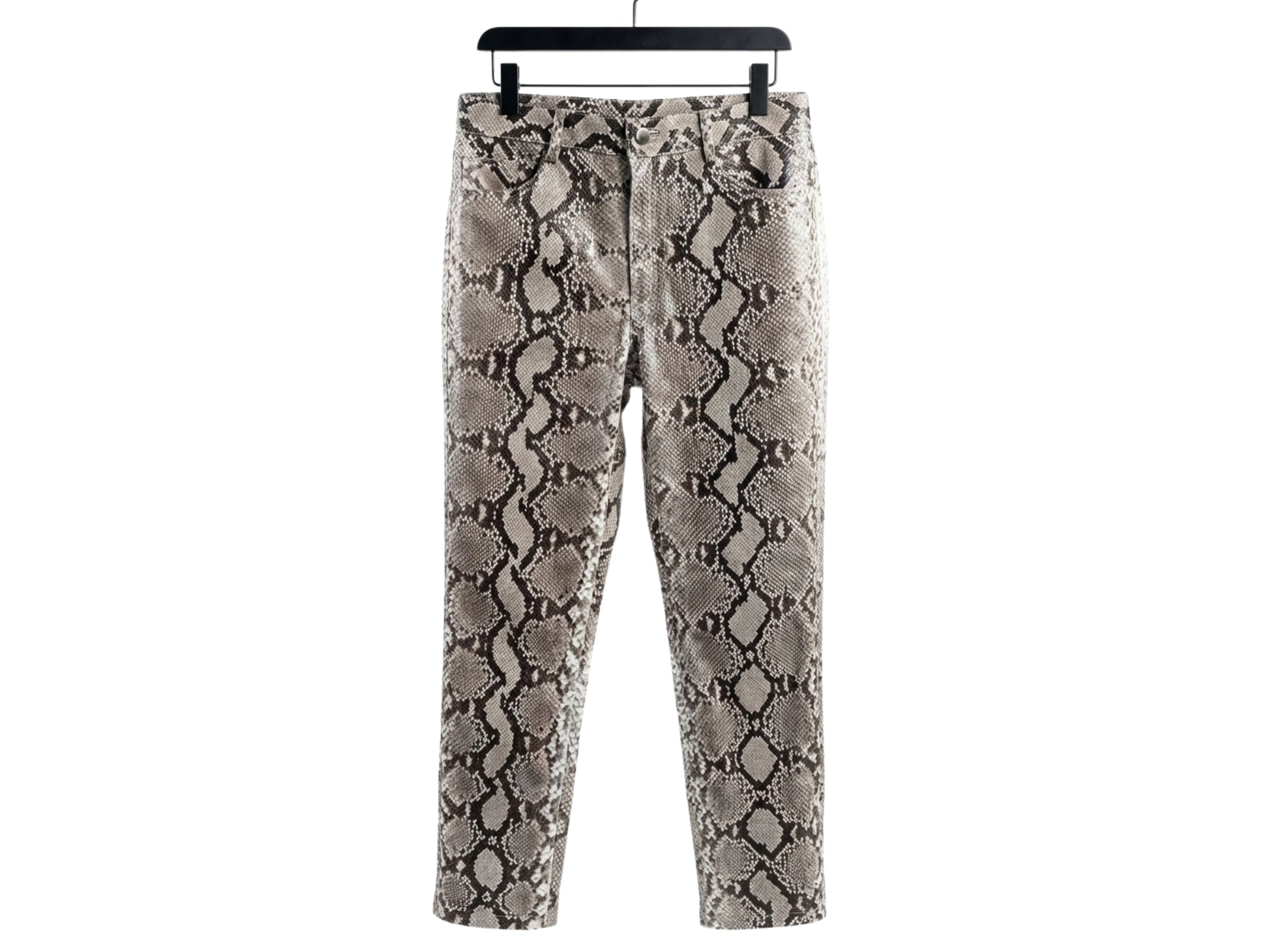 Genuine Python Snakeskin Suit Set | Natural Gray Leather Blazer & Pants