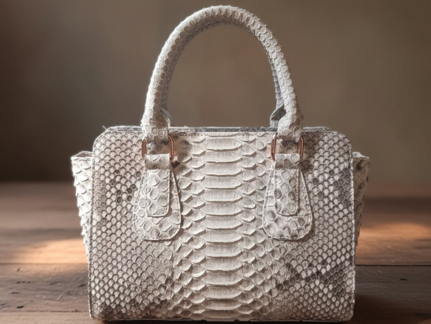 Luxury Genuine Python Snakeskin Leather Women Handbag: Elegant Designer Tote Bag