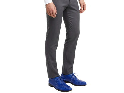 Blue Python Snakeskin Oxford Shoes for Men: Handmade Exotic Leather Dress Shoes
