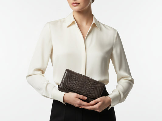 Luxury Genuine Python Snakeskin Wallet for Women: Exotic Skin Purse Gift