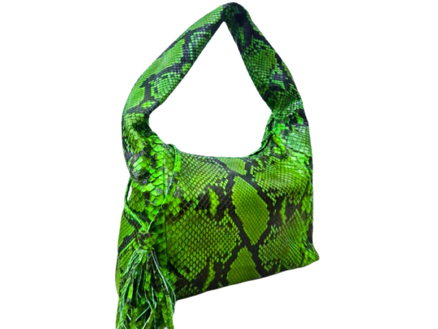 Snakeskin Hobo Handbag- Green- Python Jacket by LFM Fashion