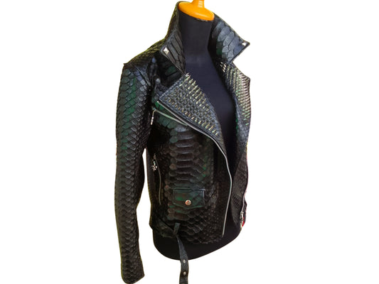 Vintage Punk Leather Jacket | Real Python Snake Skin