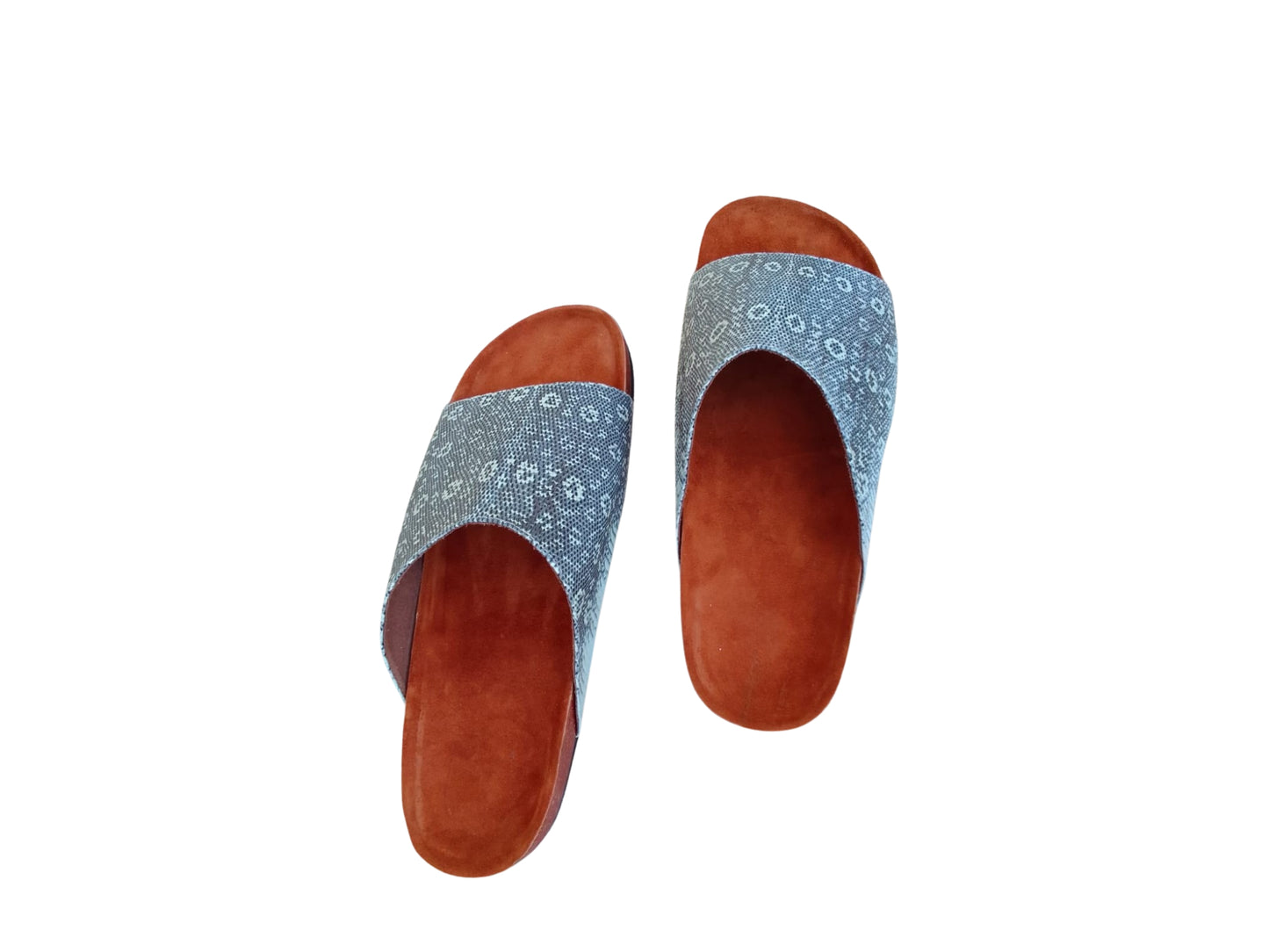 Lizard Skin Slide Leather Sandals - 5