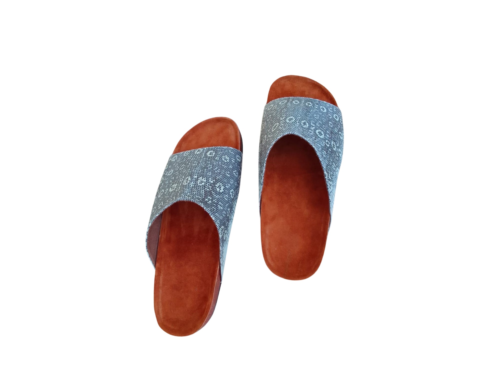 Lizard Skin Slide Leather Sandals - 5