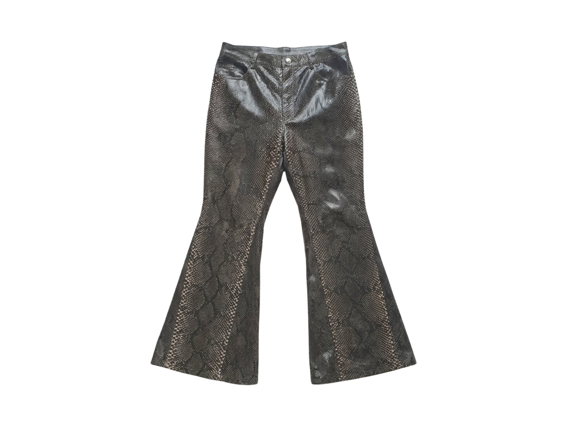 Men Snakeskin Flared Pants