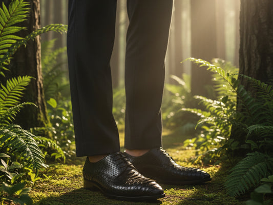 Genuine Black Python Snakeskin Oxford Shoes for Men: Handmade Exotic Leather Dress Shoes